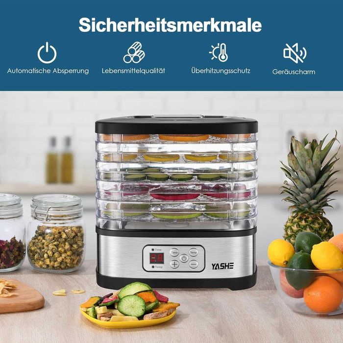 Дехидратор за зеленчуци/плодове Yashe GGJ-261A на 5 нива 240W 35-70°C