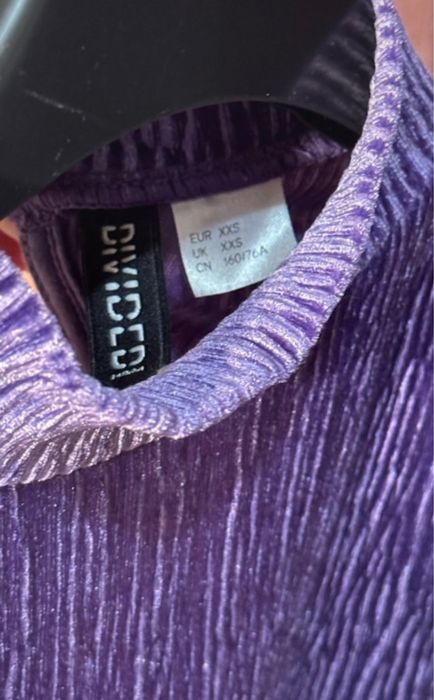 Rochie de revelion, eleganta, cu spatele gol, mov, H&M, XXS