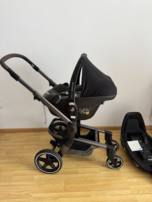 Set scoica auto Maxi-Cosi Pebble Pro i-Size x Joolz + baza Isofix Maxi-Cosi Family Fix 3 + plasa insecte + sac de dormit calduros carucior Maxi Cosi