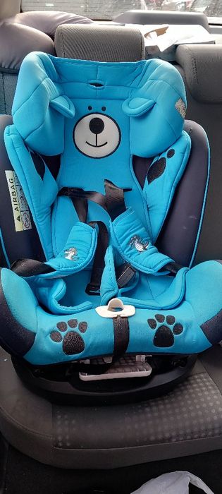 Scaun auto Urs blue, varsta 0-10 ani, reglabil cu isofix