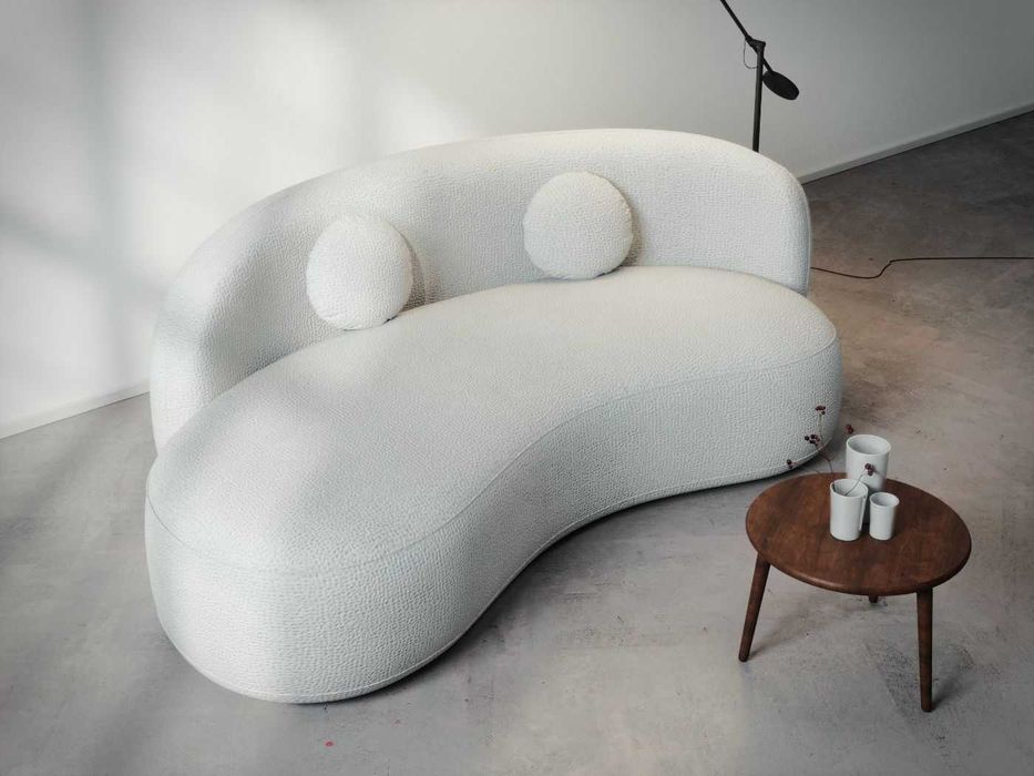 Canapea curbata Lunis crem - Transport Gratuit in 4-10 zile