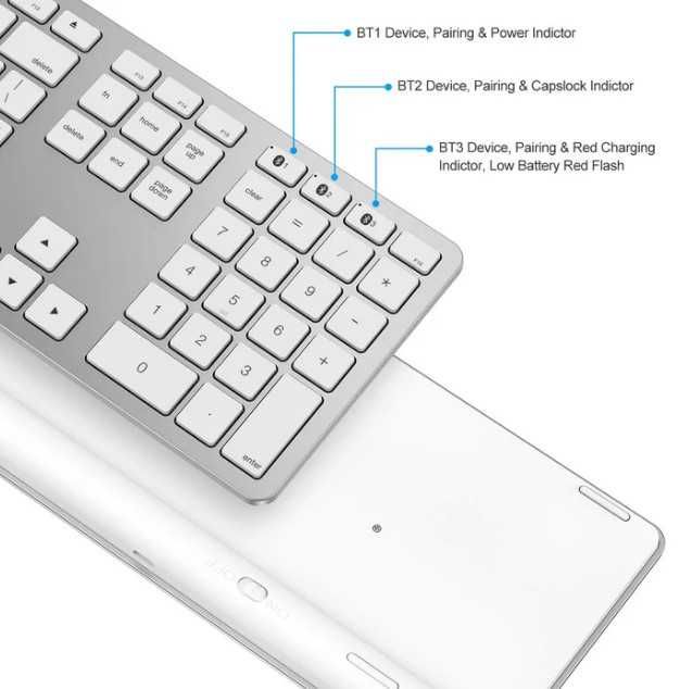 Безжична клавиатура OMOTON KB515, акумулаторна Bluetooth