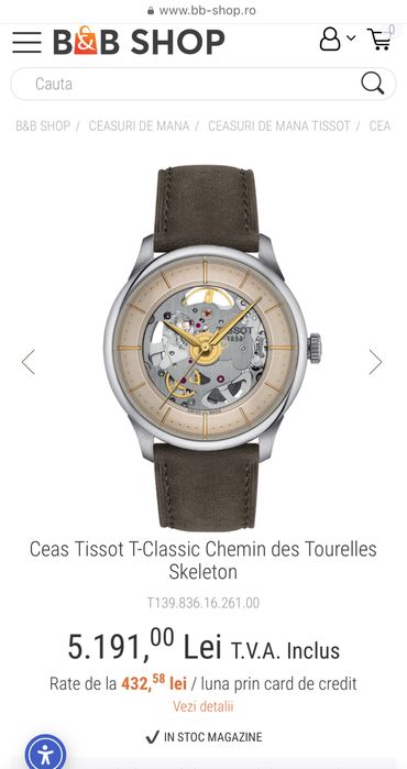 Tissot Chemin Des Tourelles Skeleton