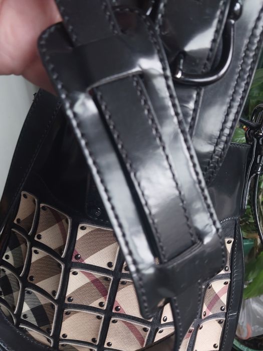 BURBERRY Original 100% Кожа Страхотна  през рамо чанта