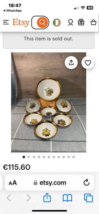 Порцеланов сервиз сет комплект купи златен дизайн Бохемия Чехословакия