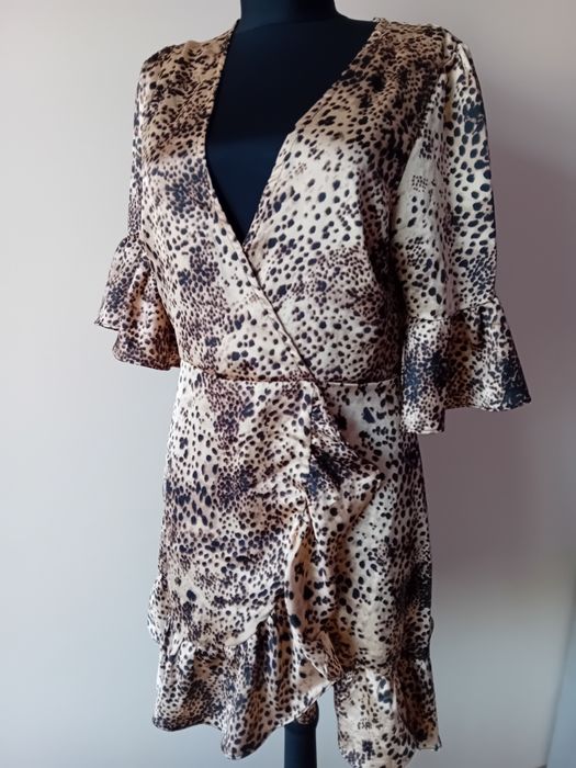 НОВА Дамска мини рокля с леопардов принт
