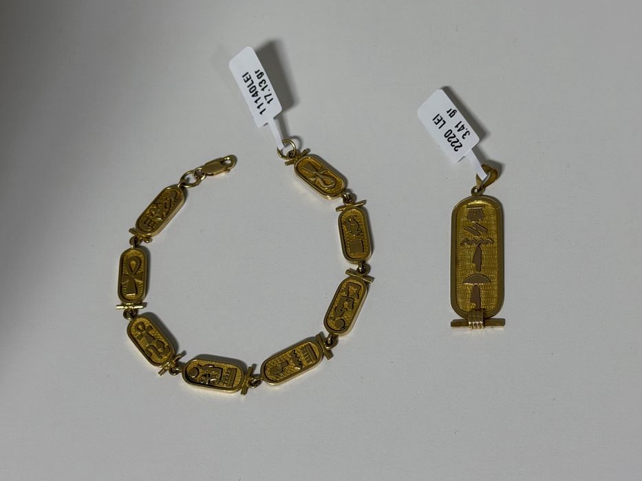 Set Bratara si pandant aur 18k