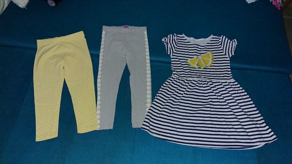 Set rochița paiete, 2 colanți, fete 4-5 ani, 104-110 cm