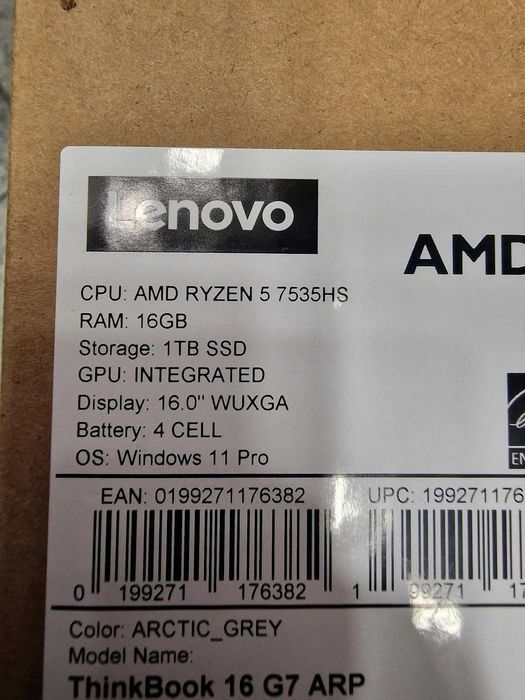 Hope Amanet P4 / Lenovo ThinkBook 16 G7 ARP Ryzen 5 7535HS / SIGILAT