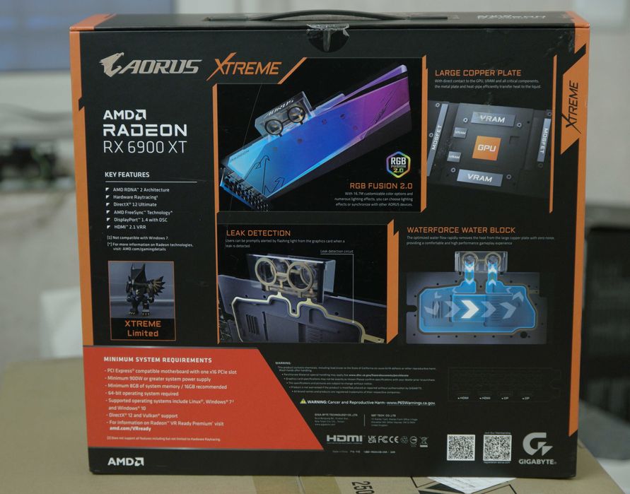 AMD RX 6900XT 16GB AORUS EXTREME  с оригинален воден блок от EKWB