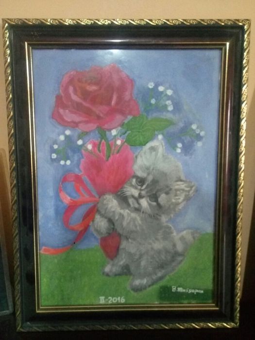 картина из рисунок гуаш и простой бумага