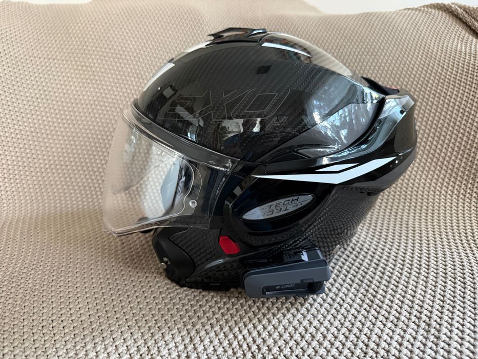 Cască moto ScorpionTech Evo Carbon plus Cardo packtalk edge