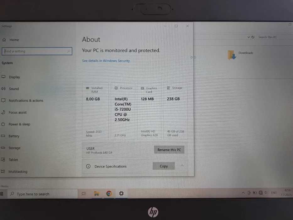 HP Probook 640 G4 i5 /8gb/256gb