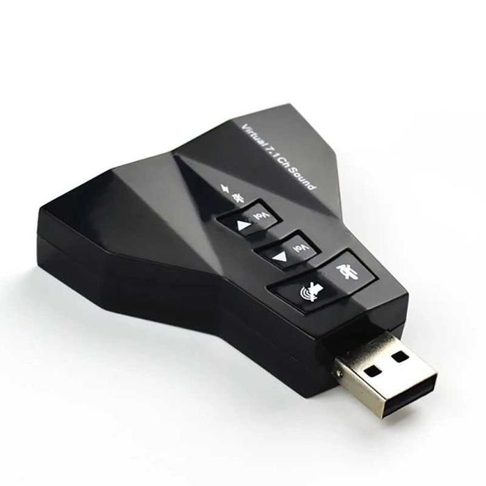 Външна USB звукова карта Virtual 7.1 за компютър и лаптоп, 3.5mm жак, Аудио адаптер