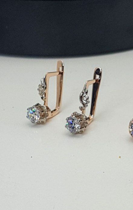 Ссср Львов ювелирный заводские серьги 583пробы 3.98грам