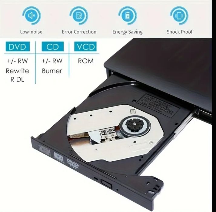 DVD CD Player Extern , Unitate optică citire și scriere CD DVD Laptop