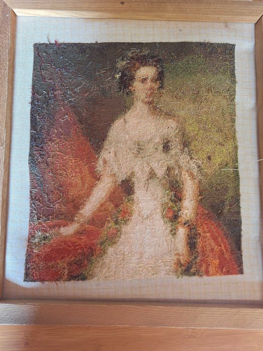 Goblen printesa Sissi, cusut de pe schema, impecabil