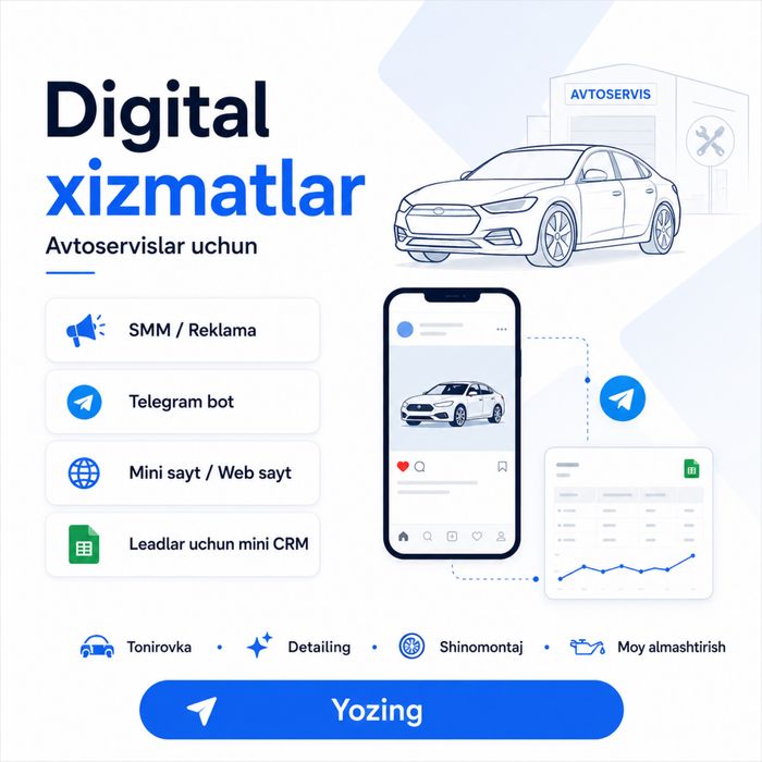 Digital marketing | SMM, Target, Telegram bot, CRM, Web sayt