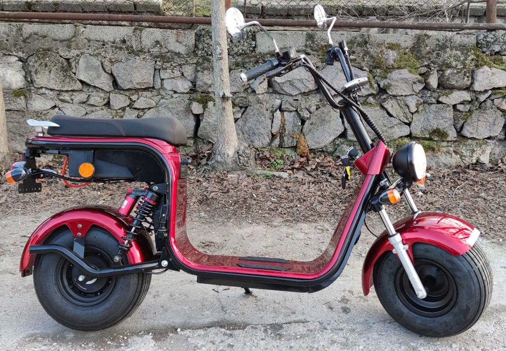 Електрически скутер EcoWay Чопър HR8-1 12A/h батерия бордо цвят