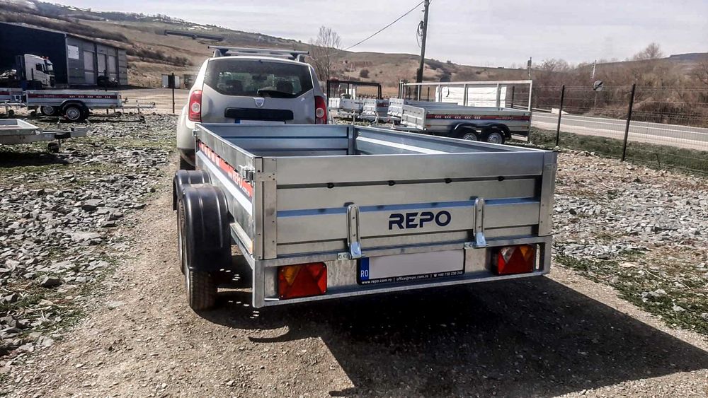 Remorca noua REPO 750kg doua axe , cu obloane basculabila