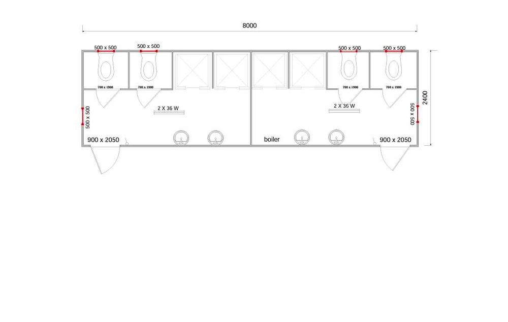 Container sanitar - baie si dus