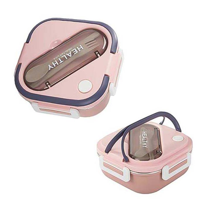 Кутия за храна за училище или работа, с прибори 1000 мл, 2 цвята