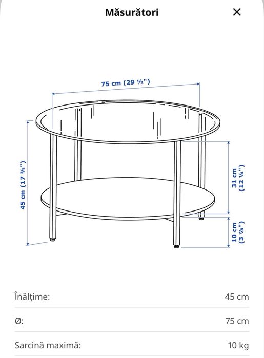 Masuta cafea Ikea Vittsjo
