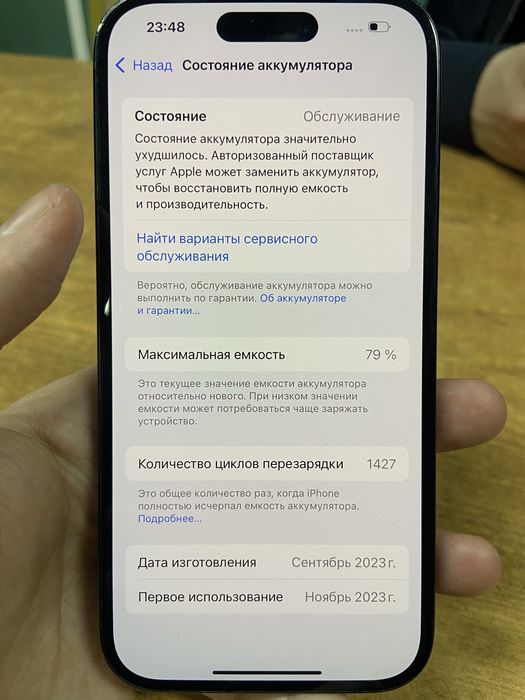 iPhone 15, 256 gb, 79%.