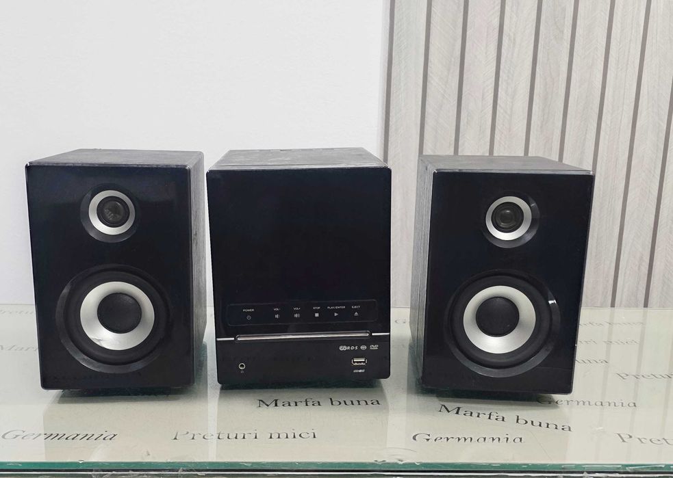 Micro Sistem DVD USB MP3 cu Boxe Stereo Hi-Fi și Radio FM