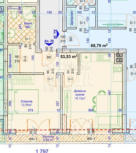 Продава се Двустаен апартамент в Варна, Възраждане 1 - 71 кв.м за 1817 €/кв.м - Снимка #1