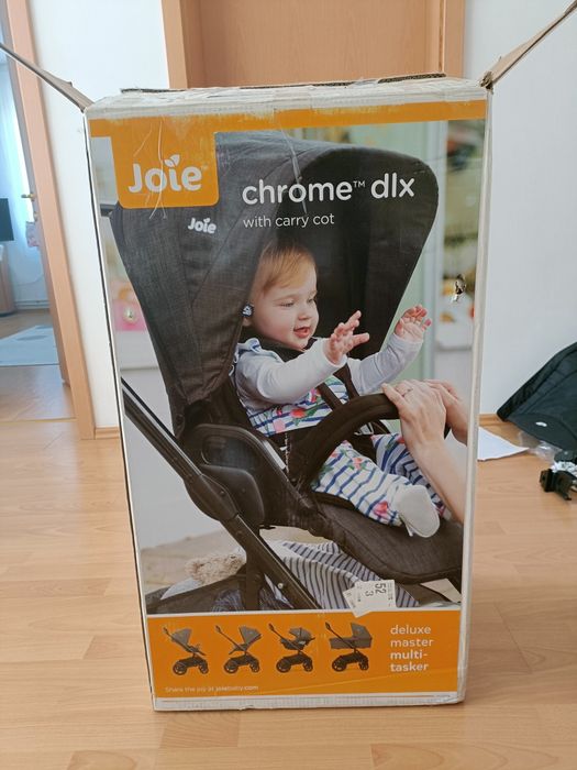 Carucior 2 in 1 Joie, Chrome DLX, Potrivit De La Nastere, Multifunctional, Cu landou, Cu parte sport, Pana la 22 Kg, Negru