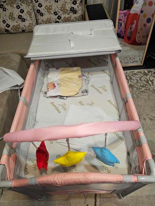 Patut pliabil cu saltea pliabila