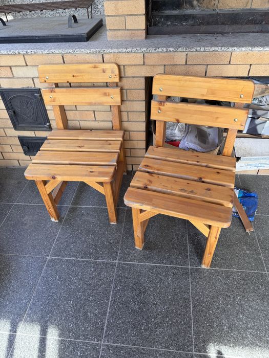 Комплект скамейка и два стула