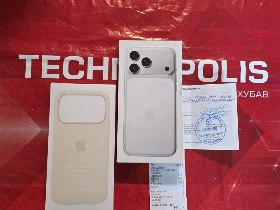 ***КАТО НОВ 256GB iPhone 17 Pro Max Технополис Гаранция 2028г. Silver