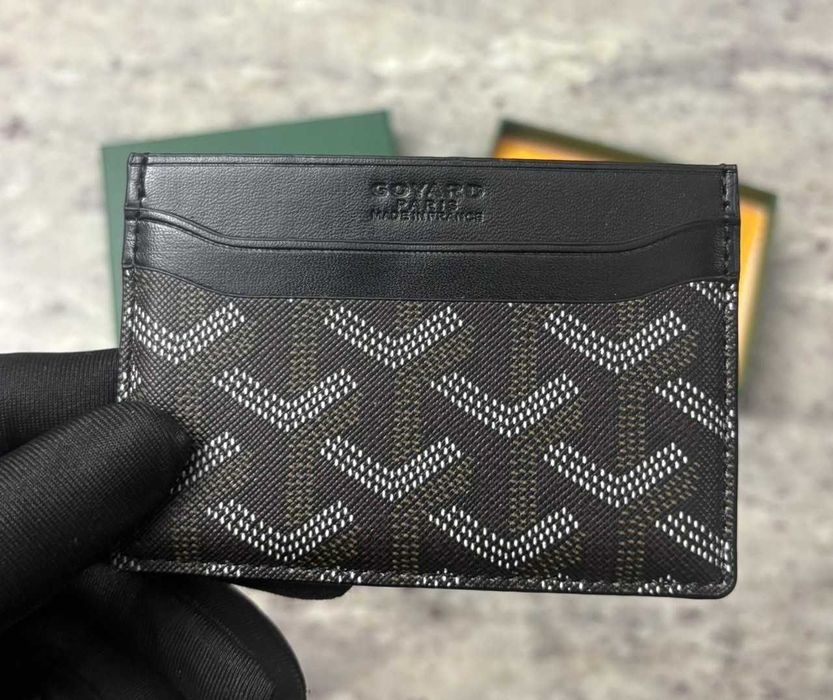 Portofel Goyard Cardholder Negru, din Piele Texturată