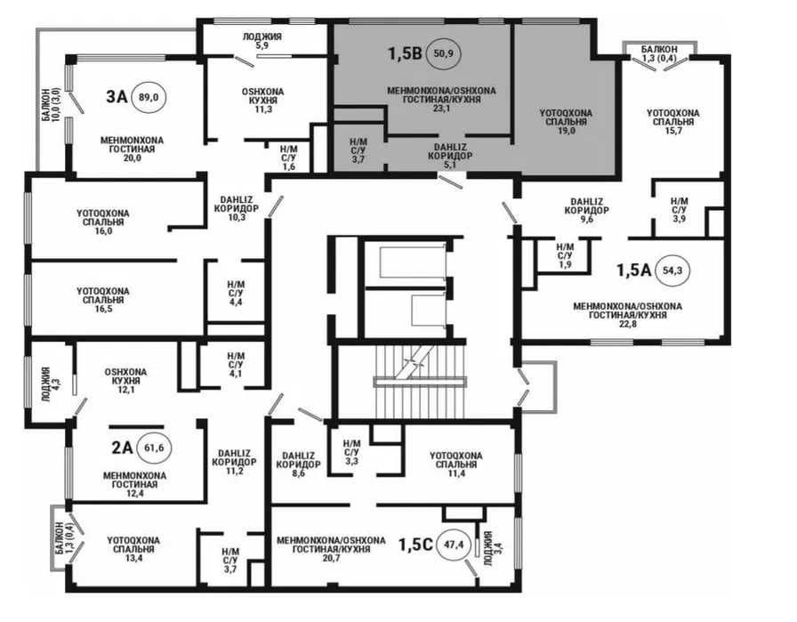 Шайхантохур орр мечеть Кох Ота 2х ком 51м2;