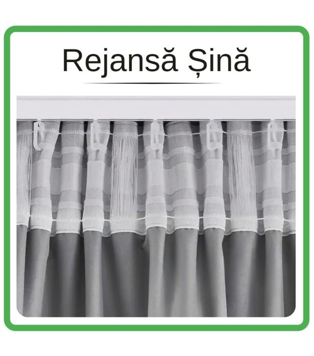 Perdea Dubla de Mătase Albă cu Rejansa Sina 2x250Lx250H