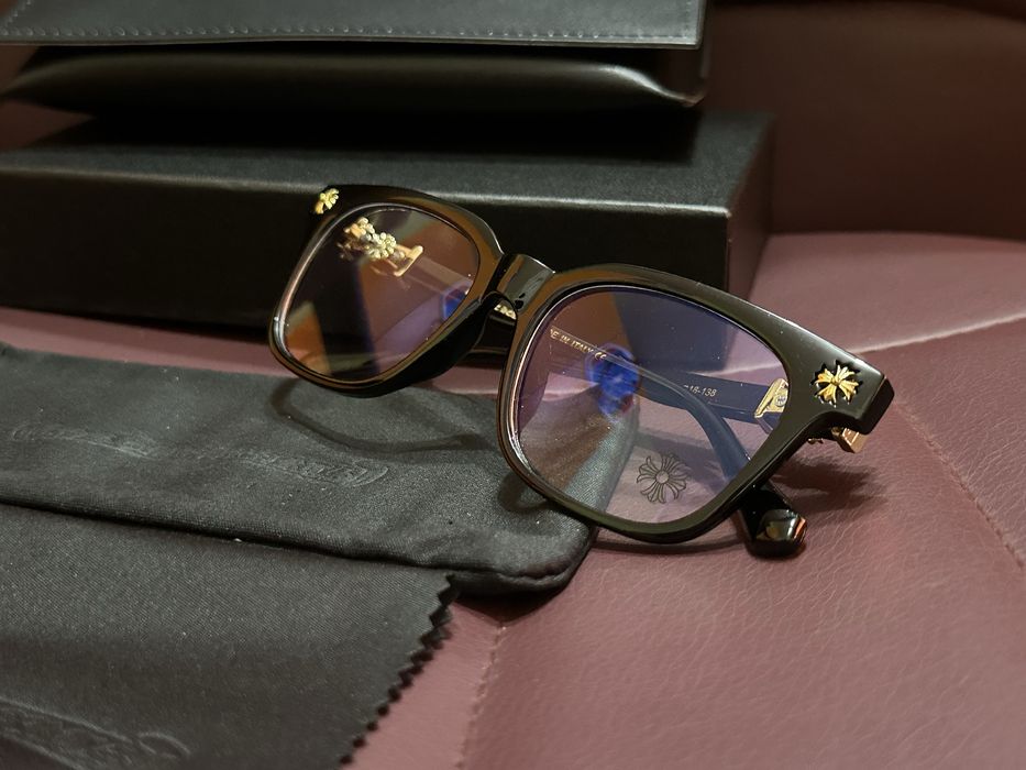 Чисто нови оптични очила Chrome Hearts Cox Ucker със златни елементи