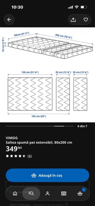 Pat copil si saltea IKEA