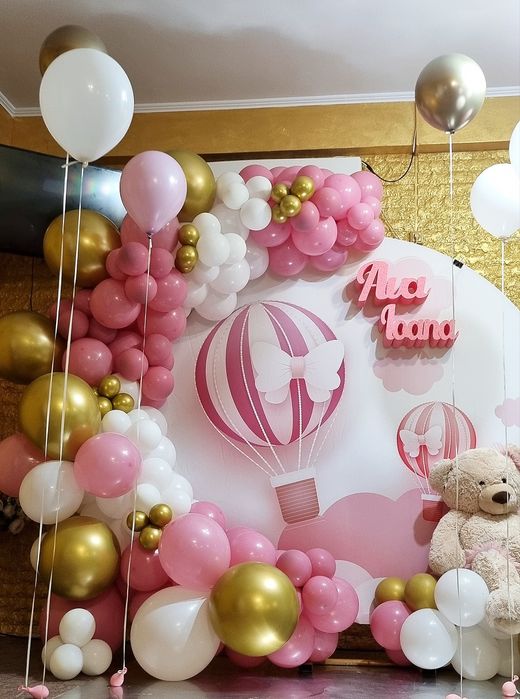 Aranjament baloane/ cristelnita decor, arcada baloane