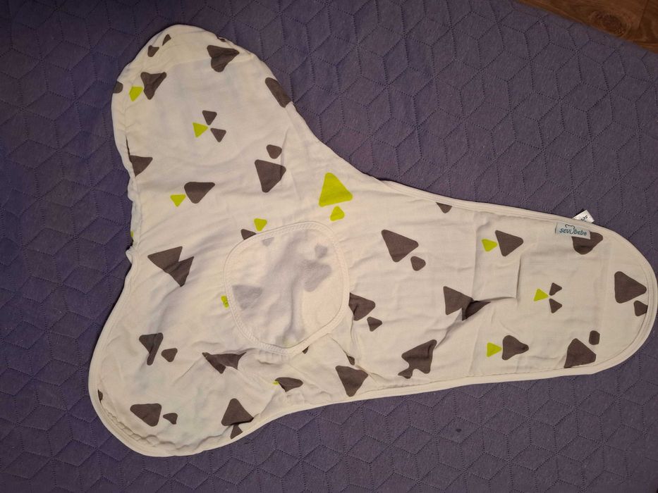 Пелени за повиване на бебе с фиксиране на ръцете вътре, 2 броя