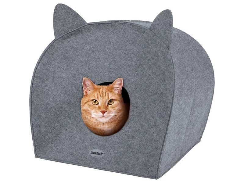 НОВИ! Хралупа къща за котки с мека възгавница
