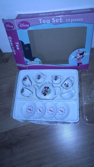 Jucărie set ceai din porțelan, Minnie, Disney, 12 piese - UTILIZAT