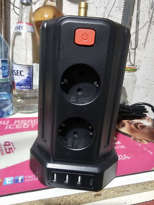 Prelungitor priza tip Turn cu usb pentru birou