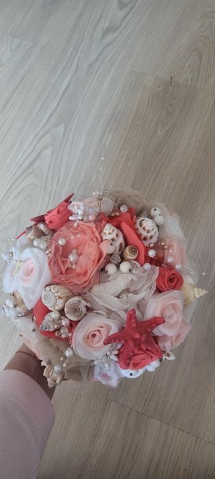 Buchet mireasa + aranjament lumanare
