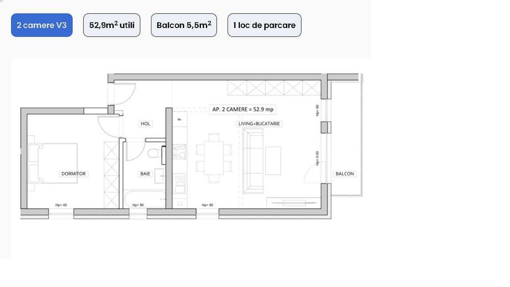 Apartament 2 Camere de vanzare direct de la dezvoltator in zona Eso, Giroc