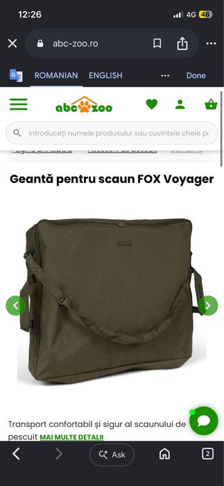 Fox Scaun pescuit R2 Camo Chair
