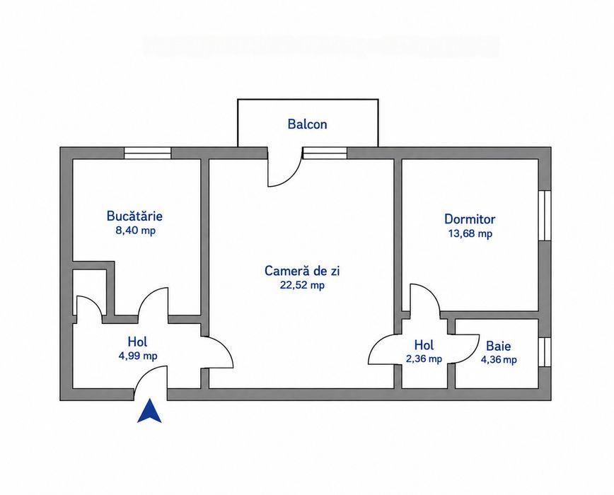 Apartament 2 camere de vanzare-centrala proprie