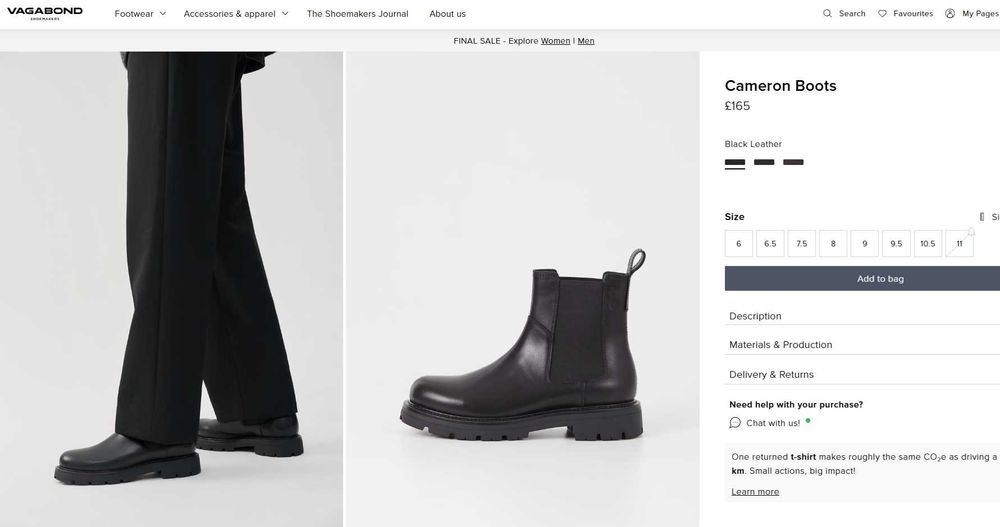 Ghete chelsea 41 plain toe Vagabond piele naturala moale negru