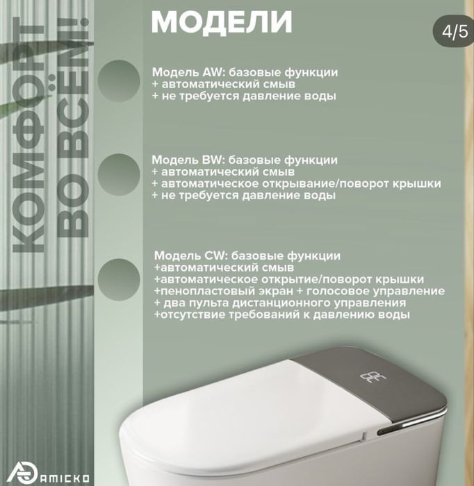 Умный туалет amicko